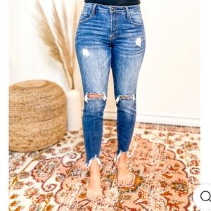 Insane Gene Mid Rise Distressed Ankle Jeans